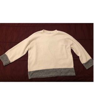 Grey and White Knit Sweater